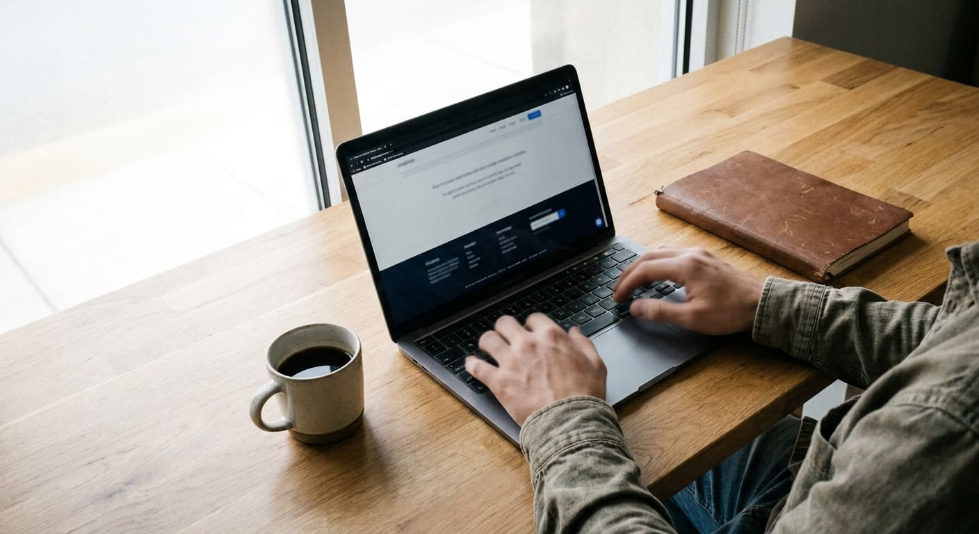 Écran affichant la page de mentions légales d'un site web professionnel en 2025