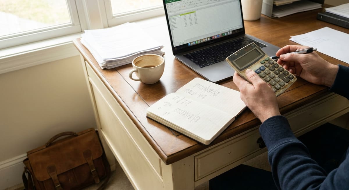 Calcul du coût sur trois ans entre wordpress ou wix sur un bureau avec calculatrice