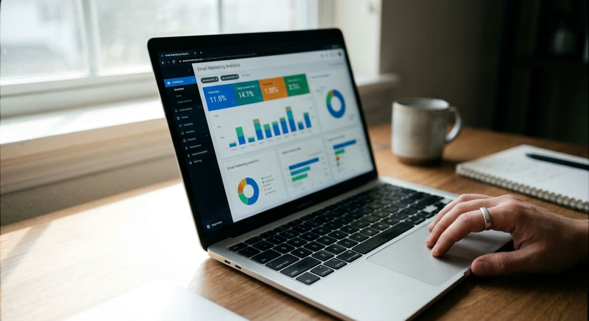 Écran d'un logiciel emailing gratuit affichant les statistiques d'une campagne newsletter