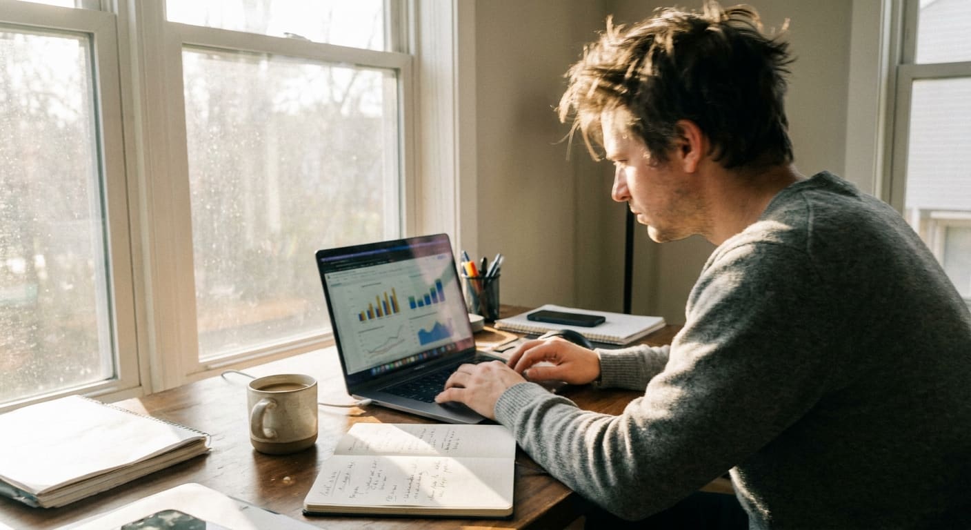 Espace de travail marketing digital pour son site web avec tableau de bord d'analyse